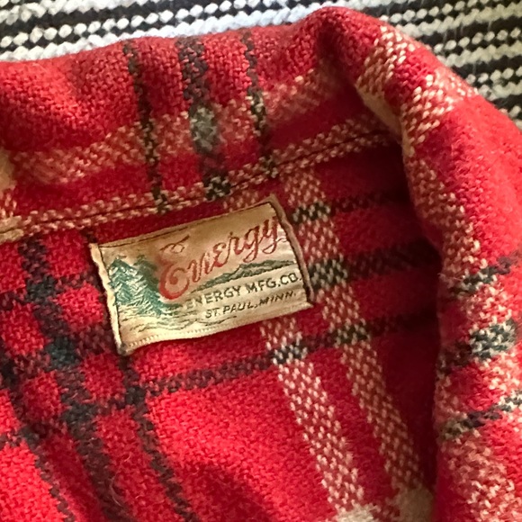 Vintage Wool Buffalo Check Red Black Plaid Men's Button Front Jacket - Picture 3 of 9